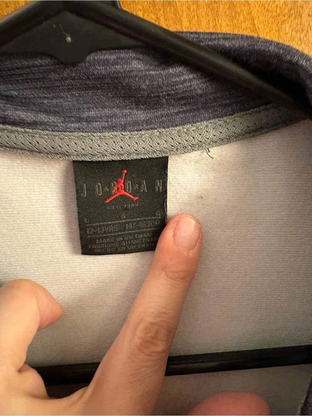 Kid’s Jordan Full-Zip Athletic Jacket in Heather Navy & Black